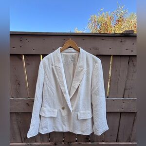 a new day Cream Textured Single-Button Blazer